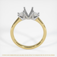 14K White & Yellow Three Stone Ring Setting Image