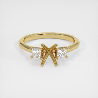 10K Yellow Gold Three Stone Ring Setting Image