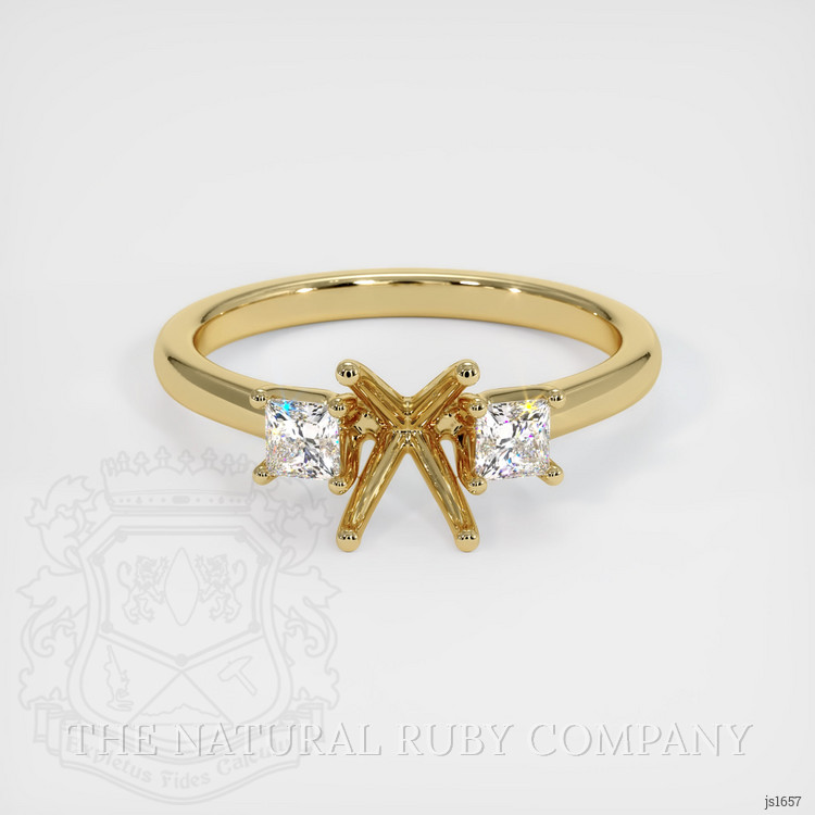 10K Yellow Gold Three Stone Ring Setting