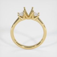 10K Yellow Gold Three Stone Ring Setting Image