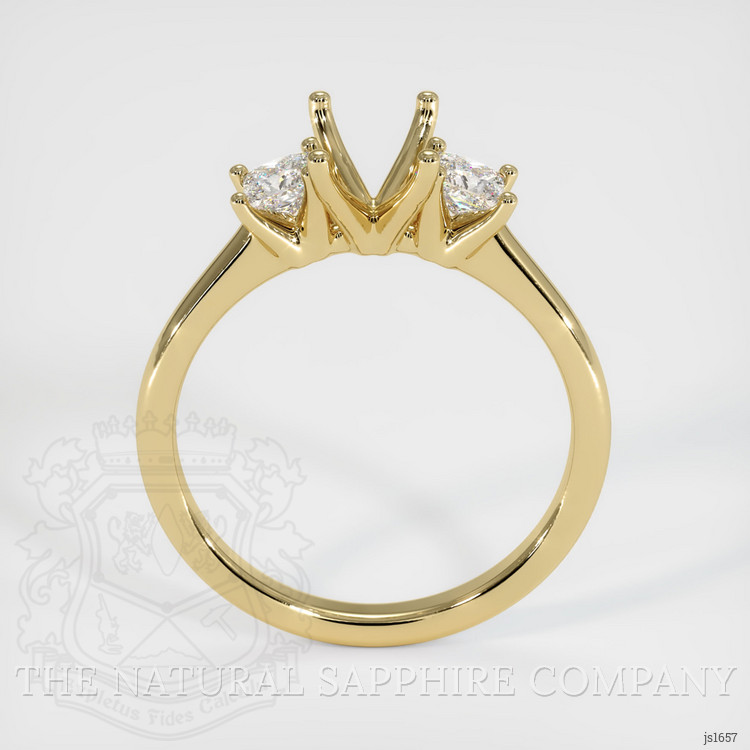 10K Yellow Gold Three Stone Ring Setting