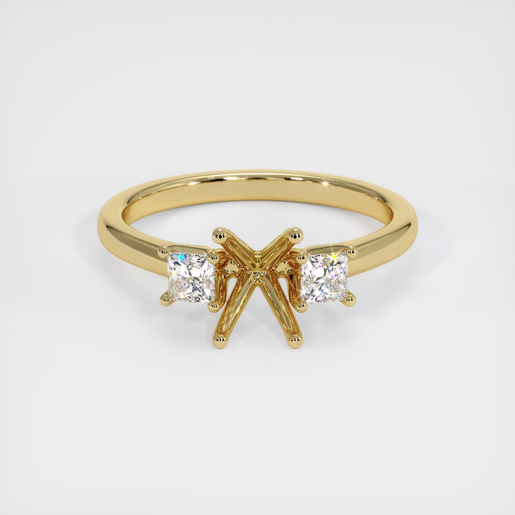 14K Yellow Gold Three Stone Ring Setting