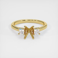 18K Yellow Gold Three Stone Ring Setting Video