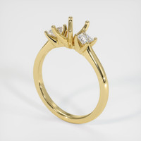 18K Yellow Gold Three Stone Ring Setting Image