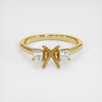 18K Yellow Gold Three Stone Ring Setting Image