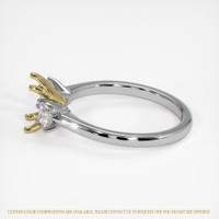 14K Yellow & White Three Stone Ring Setting Image