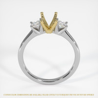 14K Yellow & White Three Stone Ring Setting Image