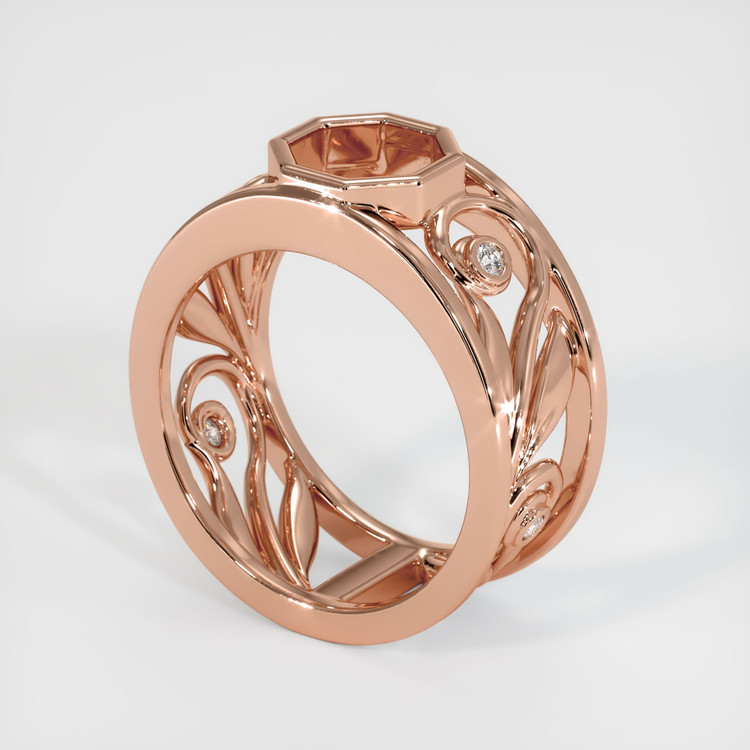14K Rose Gold Accent Stones Ring Setting