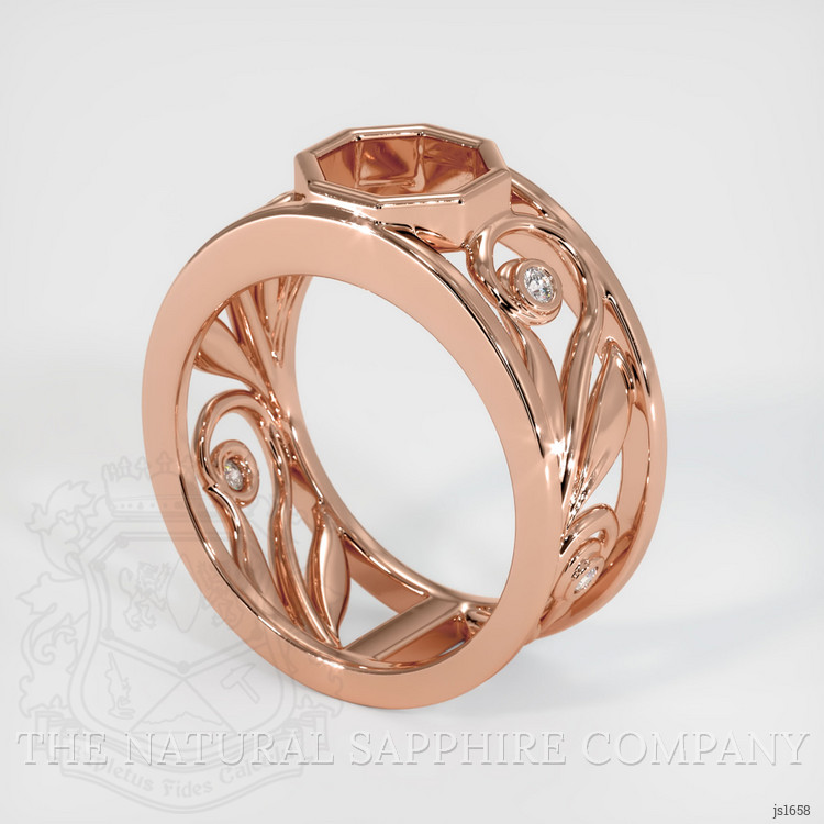 14K Rose Gold Accent Stones Ring Setting