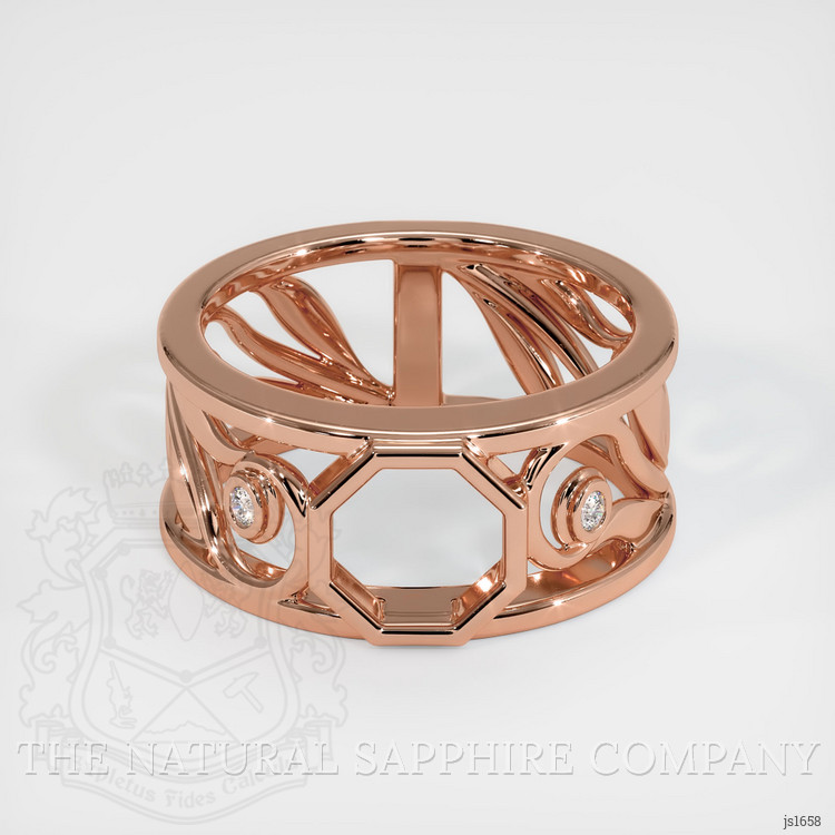 14K Rose Gold Accent Stones Ring Setting