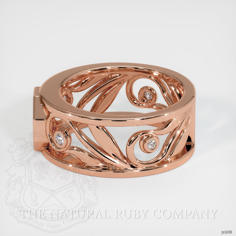 14K Rose Gold Accent Stones Ring Setting