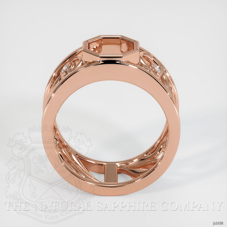 14K Rose Gold Accent Stones Ring Setting