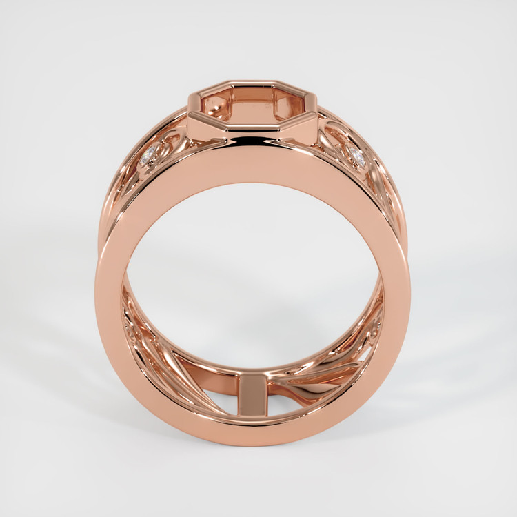 14K Rose Gold Accent Stones Ring Setting