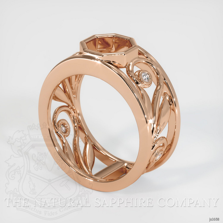 18K Rose Gold Accent Stones Ring Setting