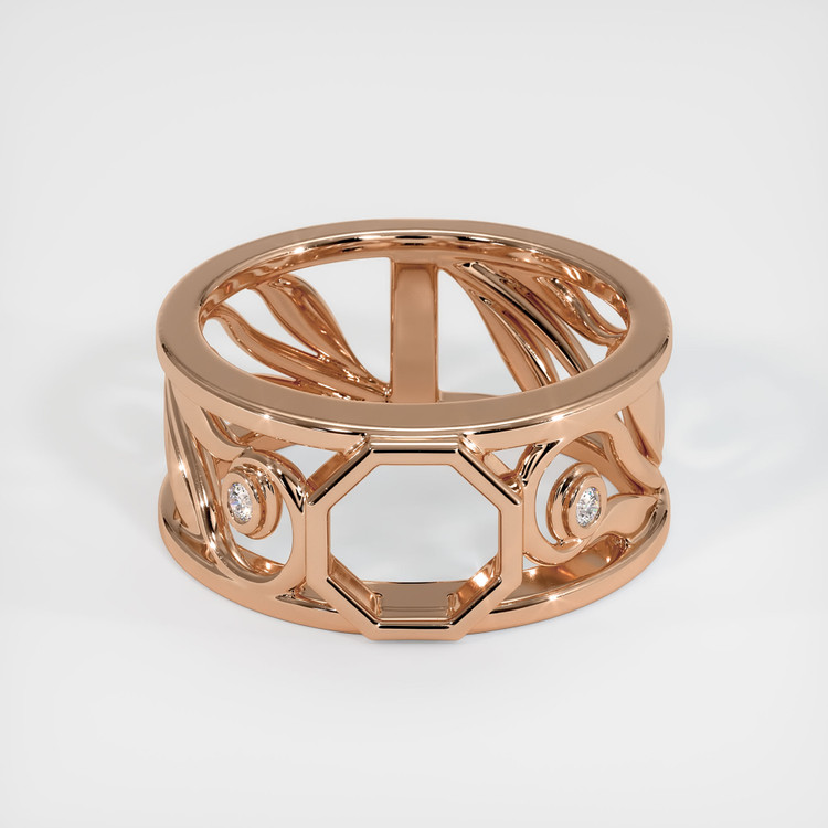 18K Rose Gold Accent Stones Ring Setting