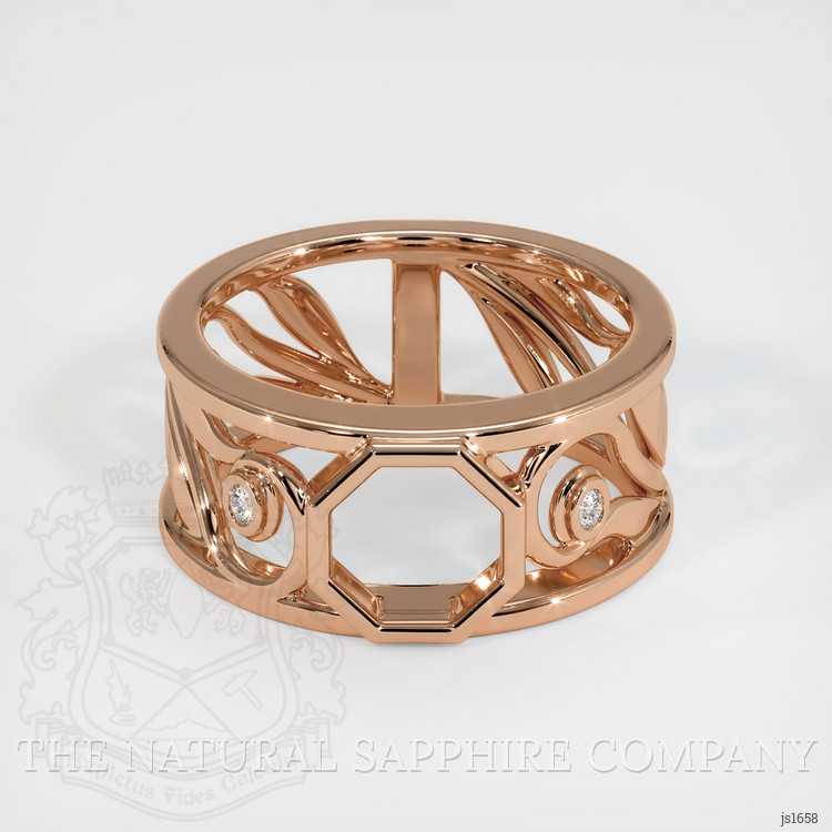 18K Rose Gold Accent Stones Ring Setting