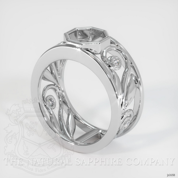 10K White Gold Accent Stones Ring Setting