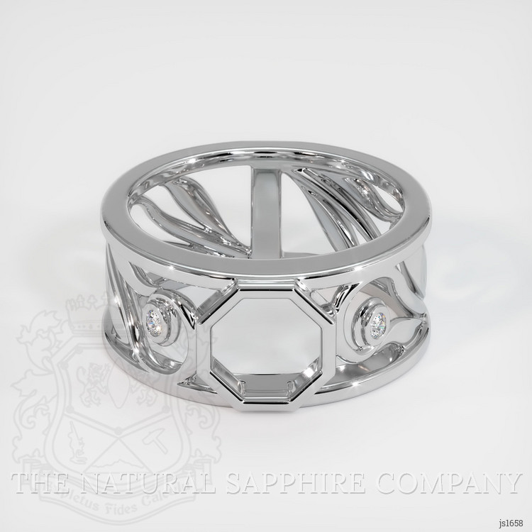 10K White Gold Accent Stones Ring Setting