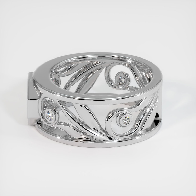 14K White Gold Accent Stones Ring Setting