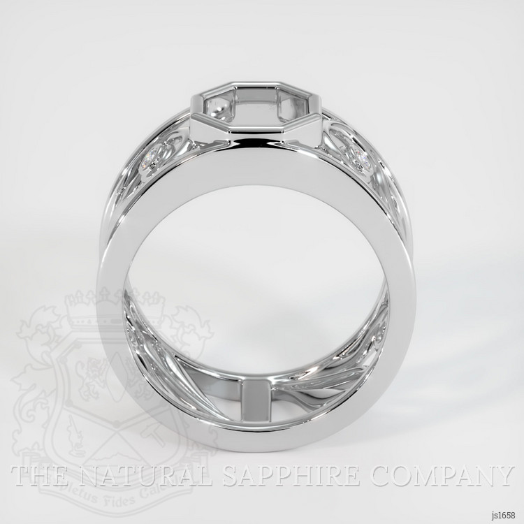 14K White Gold Accent Stones Ring Setting