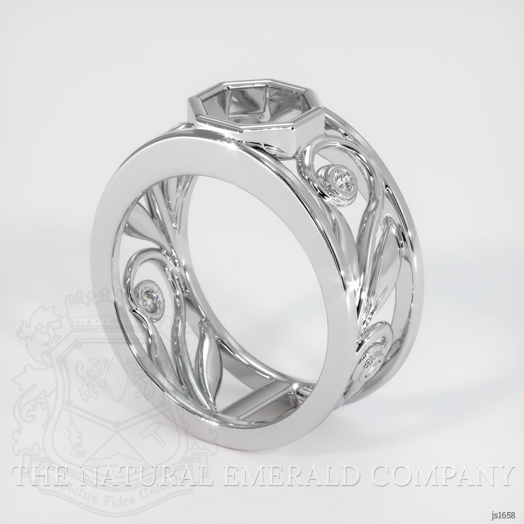 18K White Gold Accent Stones Ring Setting