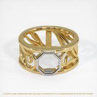 14K White & Yellow Accent Stones Ring Setting Image