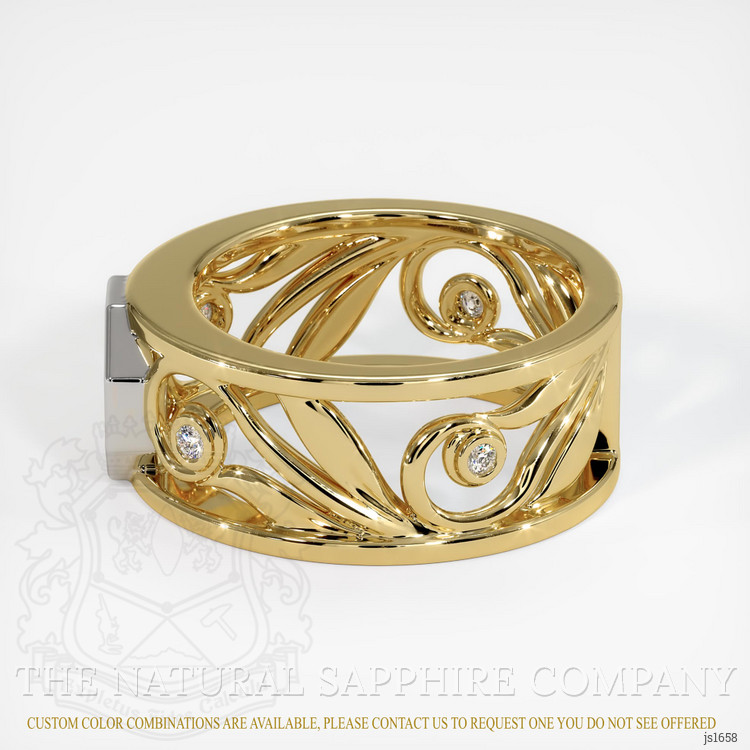 14K White & Yellow Accent Stones Ring Setting