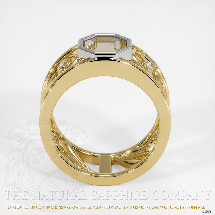 14K White & Yellow Accent Stones Ring Setting