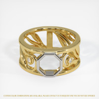 18K White & Yellow Accent Stones Ring Setting Image