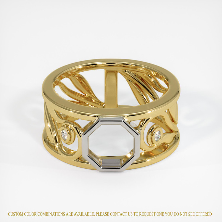 18K White & Yellow Accent Stones Ring Setting