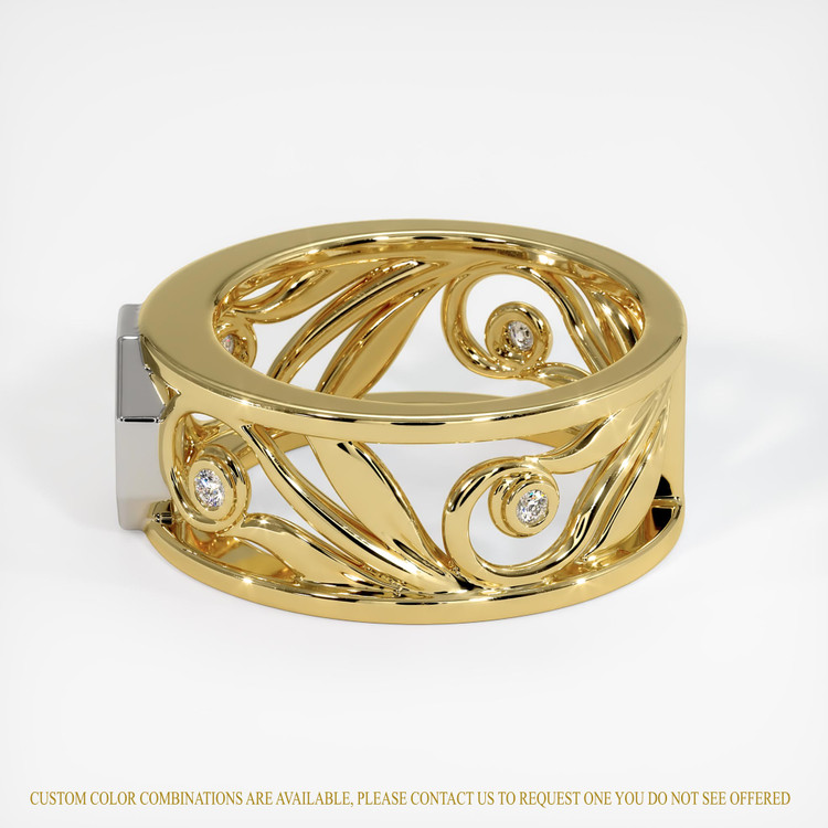 18K White & Yellow Accent Stones Ring Setting