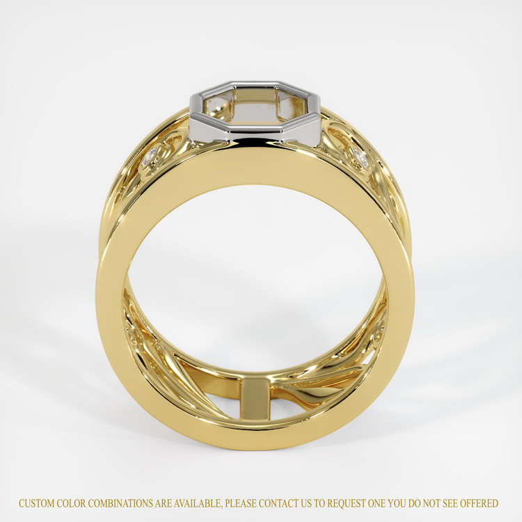 18K White & Yellow Accent Stones Ring Setting