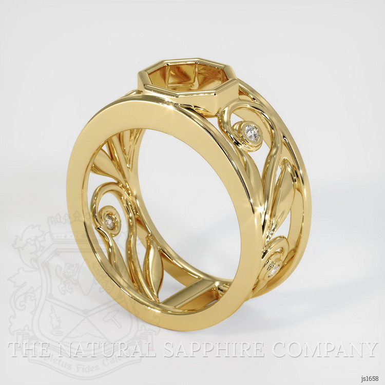 10K Yellow Gold Accent Stones Ring Setting