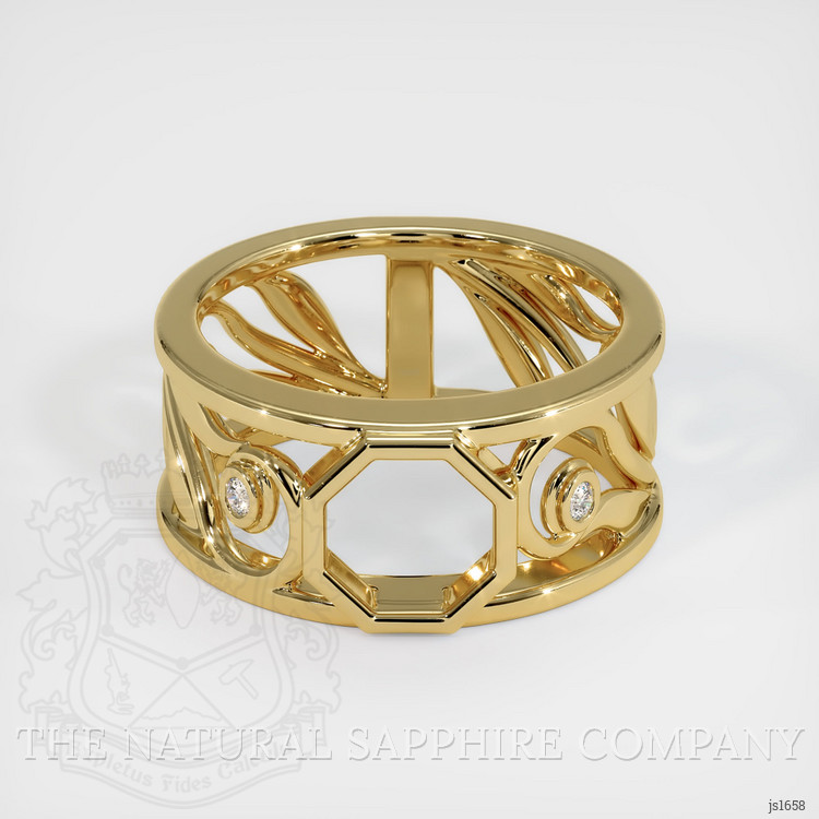14K Yellow Gold Accent Stones Ring Setting