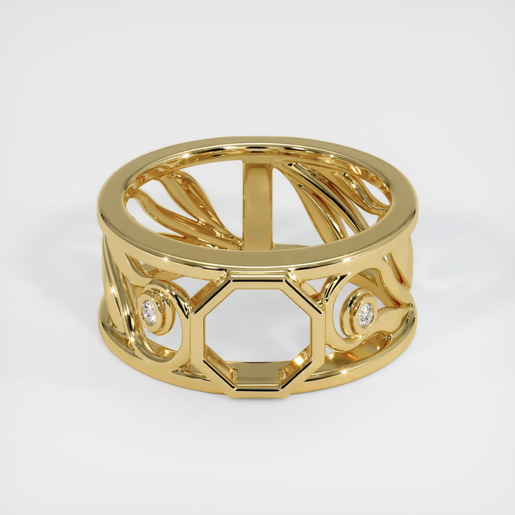 14K Yellow Gold Accent Stones Ring Setting