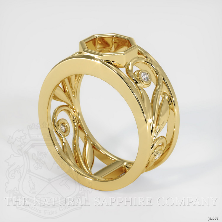 18K Yellow Gold Accent Stones Ring Setting