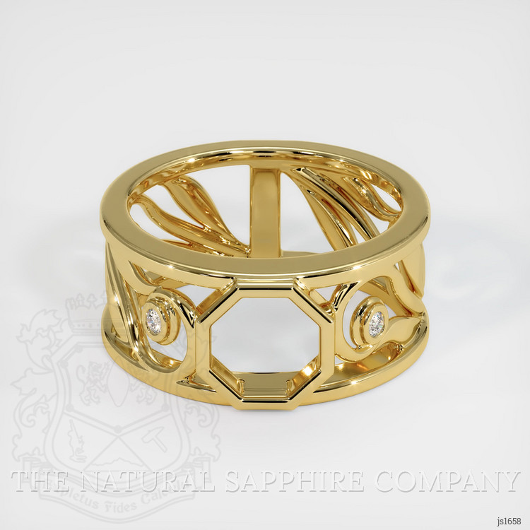 18K Yellow Gold Accent Stones Ring Setting