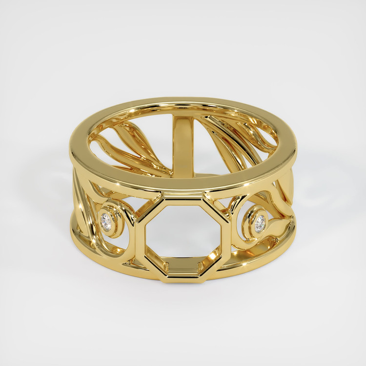 18K Yellow Gold Accent Stones Ring Setting