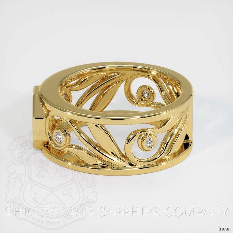 18K Yellow Gold Accent Stones Ring Setting