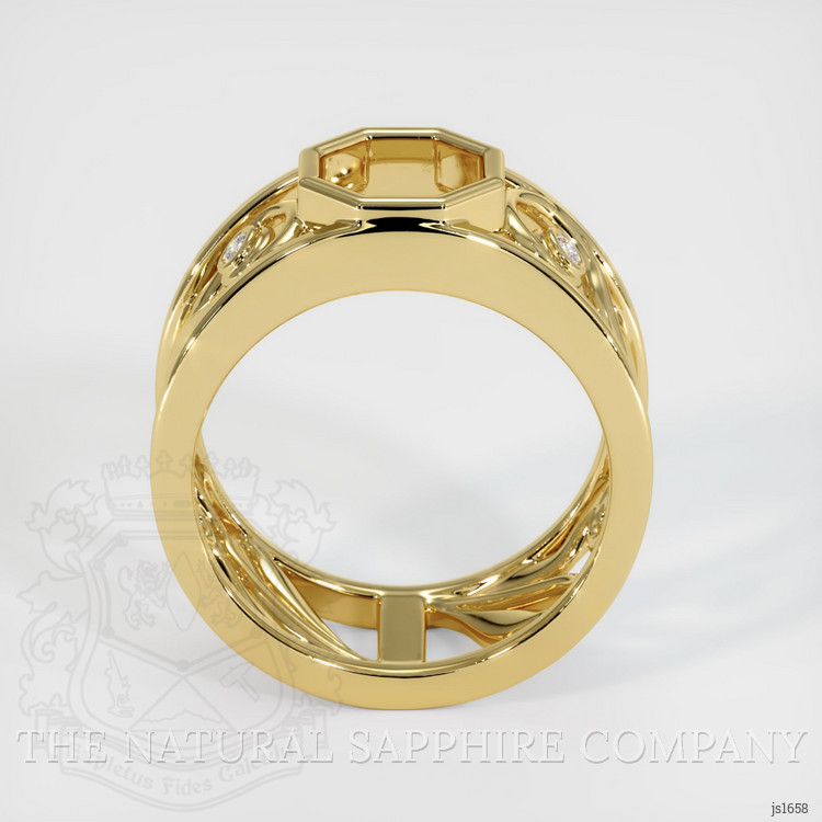 18K Yellow Gold Accent Stones Ring Setting