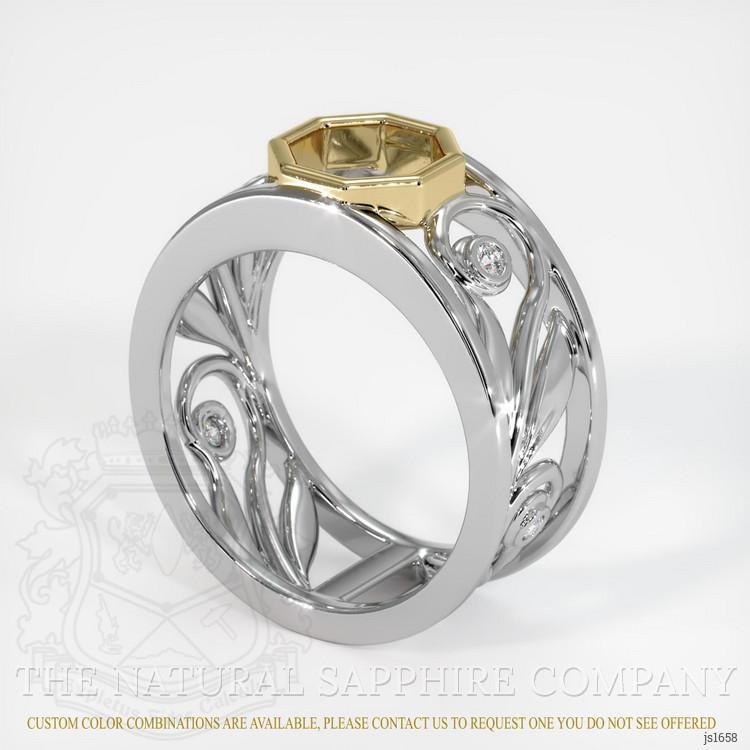 14K Yellow & White Accent Stones Ring Setting