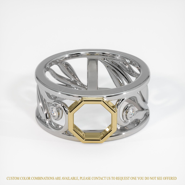 14K Yellow & White Accent Stones Ring Setting