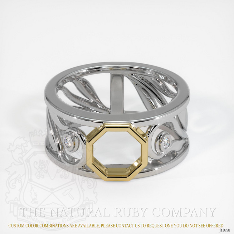 14K Yellow & White Accent Stones Ring Setting