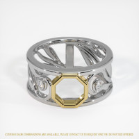 18K Yellow & White Accent Stones Ring Setting Image