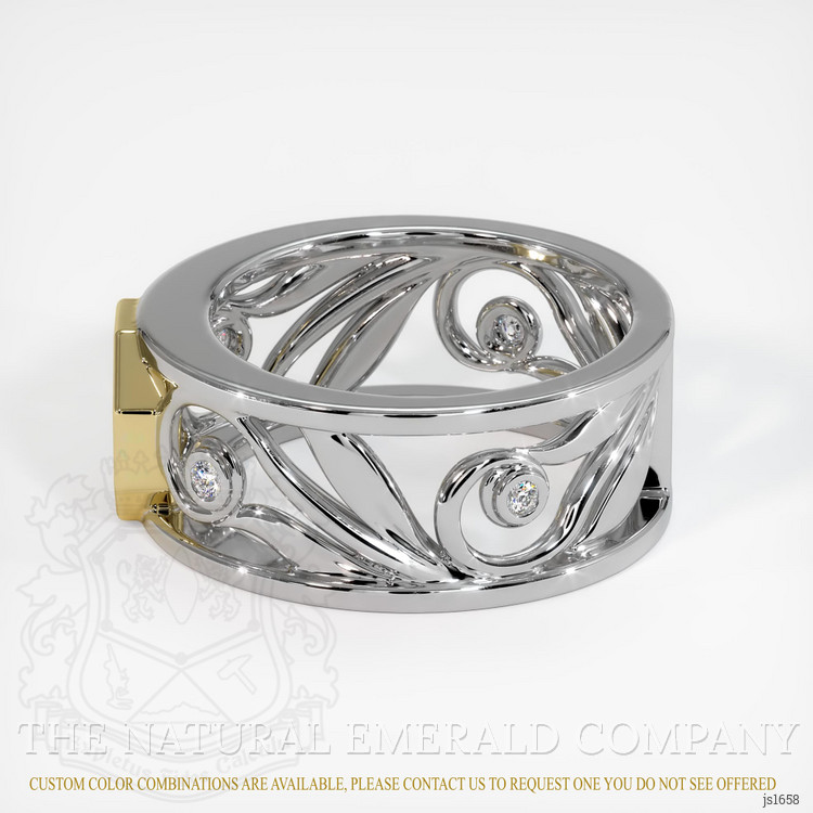 18K Yellow & White Accent Stones Ring Setting