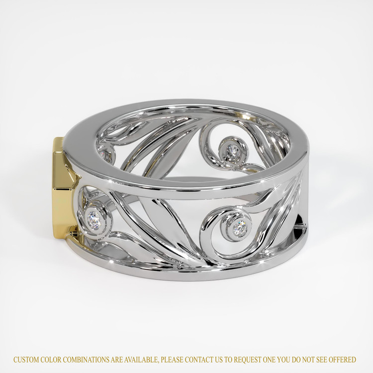 18K Yellow & White Accent Stones Ring Setting
