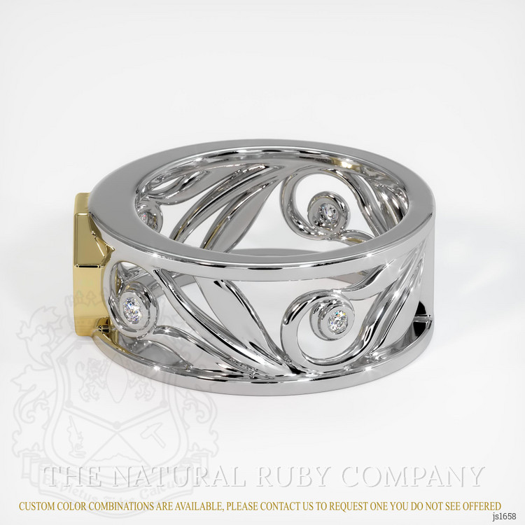 18K Yellow & White Accent Stones Ring Setting