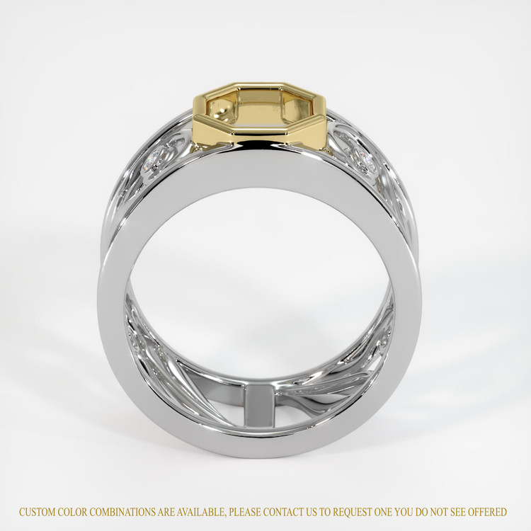 18K Yellow & White Accent Stones Ring Setting