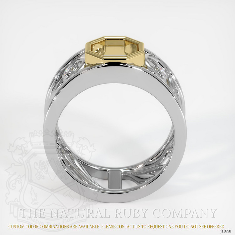 18K Yellow & White Accent Stones Ring Setting