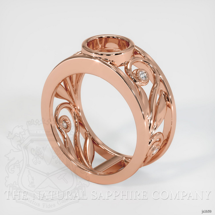 14K Rose Gold Accent Stones Ring Setting
